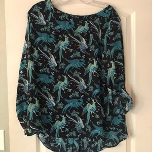 LOFT blouse with pleats. Size M